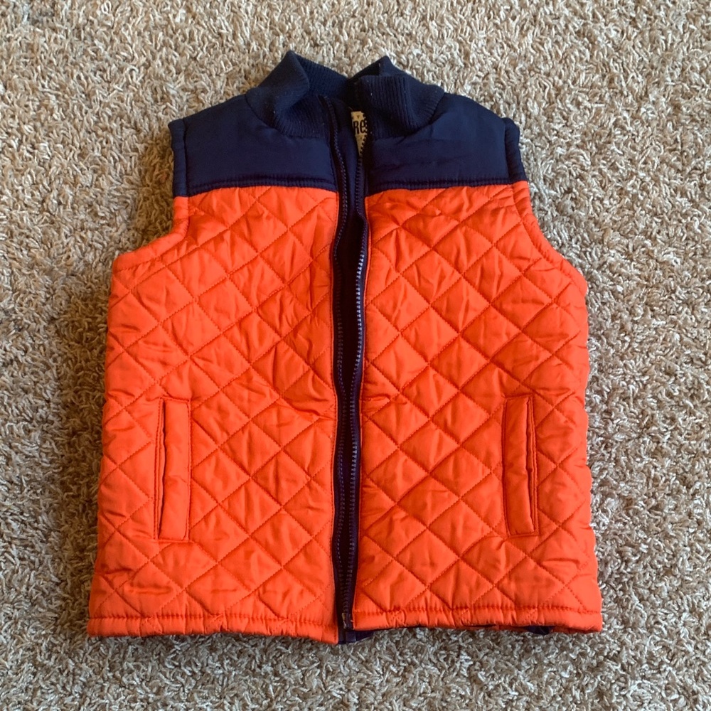 Gymboree Orange and Navy Quilted Vest